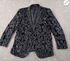 Men’s Black Velvet Sequin Swirl Dinner Jacket – Blazer Paisley Sparkly