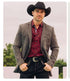 Men’s Charcoal Gray Western Faux Suede Blazer – Double Button Cowboy Jacket for Wedding & Party Wear