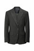 Vitali Mens Black Tone on Tone Shadow Stripe Vested Suit Set – 3 Piece Modern Fit Pinstripe Two Buttons