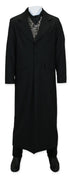 Men’s Matrix Neo Inspired Black Wool Duster Coat – Long Gothic Victorian Full Length Overcoat