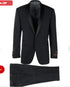 Tiglio Designer Men’s Black Single Button Tuxedo Suit – Formal Black Business and Wedding Suit Shawl Collar Super 150's Wool Fabric