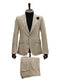 Mens Sand Beige Velvet Tuxedo Suit – 2 Piece Slim Fit Blazer and Pants Formal Set - Winter Fabric Natural Color