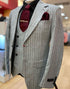 Men’s 3-Piece Light Grey Pinstripe Suit with Vest – Classic Business, Wedding, and Formal Attire