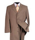 Men’s 1920s Tan Zoot Suit with Fedora Hat and Wingtip Shoes – Vintage Gangster 3-Piece Long Jacket Suit
