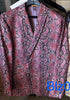 Men’s Burgundy and Black Snakeskin Print Blazer – Alligator Crocodile Sport Jacket Exotic Skin