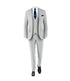Men’s Silver & Navy Blue 3-Piece Suit – Wedding, Business and Formal Suit with Free Matching Tie