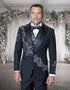 Statement Men's 3 Piece Modern Fit Tuxedo - Floral Appliqué