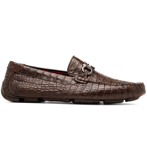 Marco Di Milano Parma Caiman Belly Bit Drivers Brown