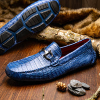 Marco_Di_Milano Parma Blue Jeans Leather Shoe