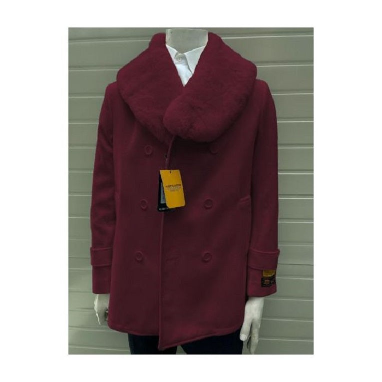 Fur Collars Men's Overcoat - Men's Peacoat and Cashmere