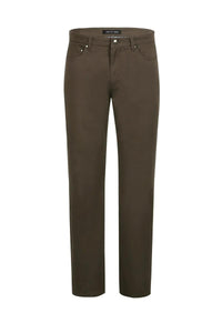 "Pelago Men's Brown Stretch Cotton Chino Dress Pants" - Elegant Mensattire