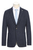 "Pelago Navy Blue Slim-Fit Half-Canvas Summer Cotton Blazer" - Elegant Mensattire