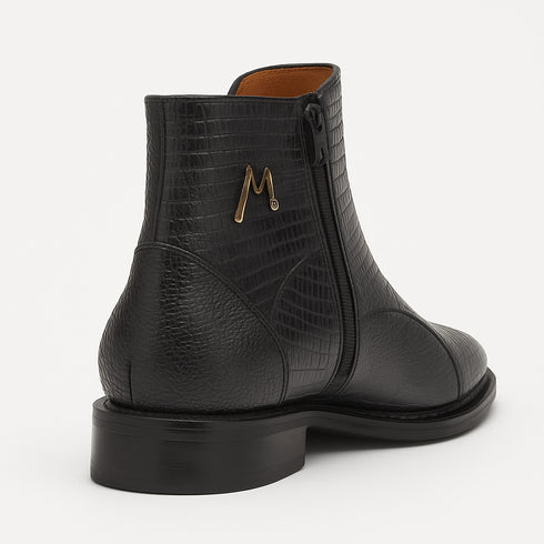 Peninsula Lizard Emblem Boot Black By Mezlan Made In Spain Brand