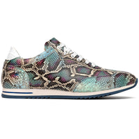Zelli Peri Python Embossed Calfskin Sneakers in Marine Blue