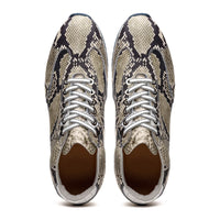Zelli Peri Python-Embossed Calfskin Sneakers in Black / White
