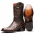 Marco Di Milano Phoenix Aged Brown Caiman Crocodile Round Toe Cowboy Boots