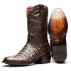 Marco Di Milano Phoenix Aged Brown Caiman Crocodile Round Toe Cowboy Boots