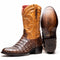 Marco Di Milano Phoenix Aged Maple Caiman Crocodile Round Toe Cowboy Boots