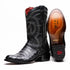 Marco Di Milano Phoenix Black Caiman Crocodile Round Toe Cowboy Boots