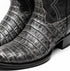 Marco Di Milano Phoenix Stone Gray Caiman Crocodile Round Toe Cowboy Boots