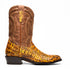 Marco Di Milano Phoenix Mustard Brown Caiman Crocodile Round Toe Cowboy Boots