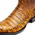 Marco Di Milano Phoenix Mustard Brown Caiman Crocodile Round Toe Cowboy Boots