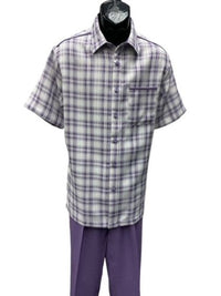 Mens 2 Piece Walking Suit - Textured Plaid