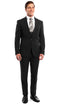 Stretch Fabric 4 Way Slim Fitted Mens Suit in Color Black Peak Lapel One Button Vested 3 Piece