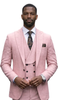 Mens Wool Suit - Ticket Pocket Big Lapel Single button Double breasted Vest By Statement in Color Mauve
