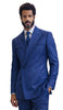 Statement SIENA Sapphire Double Breasted Suit - 58 Long or 58 Regular Jacket+52/54 Adjustable Pants (Fabric: poly/rayon blend)