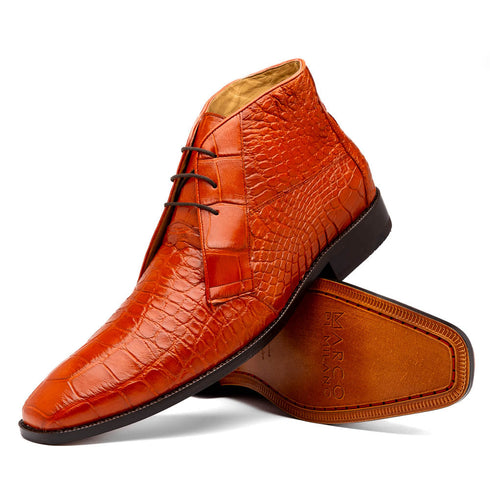 Marco Di Milano Pietro Honey Alligator Chukka Boots