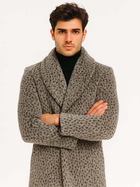 1920s Inspired Gangster Pimp Coat – Leopard Faux Fur Full Length Vintage