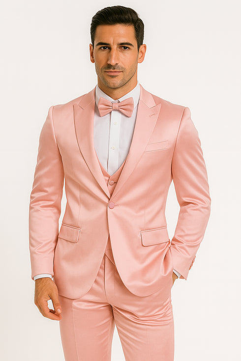 Pink-satin-tux-wedding-prom