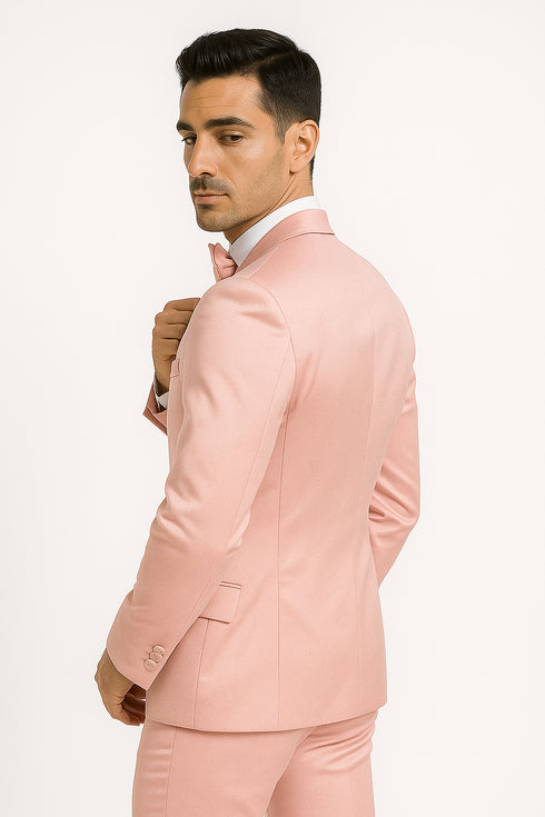 Pink-satin-tux-wedding-prom