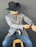Mens Ash Gray Gamuza Suede Western Rancher Blazer with Pointed Yoke – BLZ9445