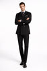 Pleated Suit - Mens Suits With Pleated Pant - Regular Fit Double Breasted Suit - Black Suit
