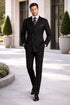 Pleated Suit - Mens Suits With Pleated Pant - Regular Fit Double Breasted Suit - Black Suit