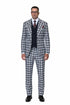 Statement Men’s 3-Piece 100% Wool Fashion Suit – Unique Checker Pattern