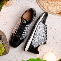 Marco_Di_Milano Portici Newspaper Black Leather Oxfords