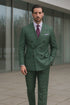 Modern Green Business Suit – Double-Breasted Formal Ensemble