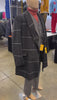 Black Overcoat - Windowpane Gangster Plaid Topcoat - Wool Topcoat - 1920s Vintage Fabric