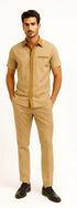 Men’s Houndstooth Walking Suit by Dreams by Zacchi – 2 MPiece Lei sure Set in camel- $99