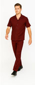 Mens Walking Suit in Color Burgundy Leisure Suit Casual Matching Shirt and Pants $99