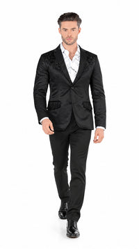 Lamasini Men's Embroidered Western Blazer – Slim Fit (ID 506)