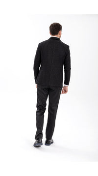 Mens Black Tuxedo - New Year Christmas Sequin Sparkly Shiny Holiday Dinner Jacket + Pants