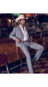 Men's Grey Western Suit – Classic 2-Piece Tailored Jacket & Trousers Set