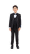 Perry Ellis Boys' 5-Piece Solid Tuxedo - Black and Black