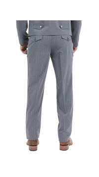 Men's Grey Western Suit – Classic 2-Piece Tailored Jacket & Trousers Set