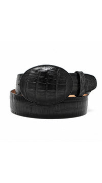 Los Altos Caiman Belly Belt- Black