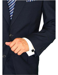 Navy Blue Suit - Navy Suit Mens Dark Navy 2 Button Side Vents Peak Lapel Modern Fit Suits